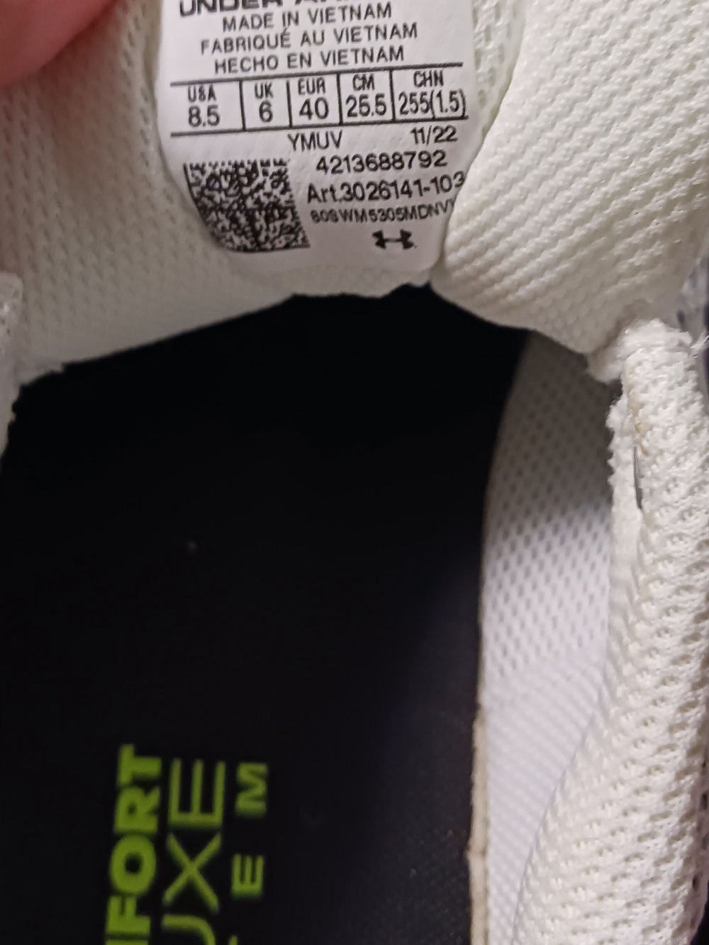 UA HOVR Intake 6 White w/Pink and Neon Green Accents, Size 8.5, NWT - Picture 7 of 8
